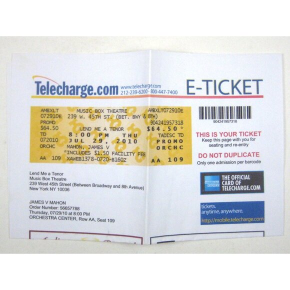 Let Me a Tenor Playbill July 2010 Tony Shalhoub Justin Bartha Anthony LaPaglia - Picture 2 of 10